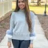 Only Options Knit Sweater W/ Fox (Grey) XS Tops