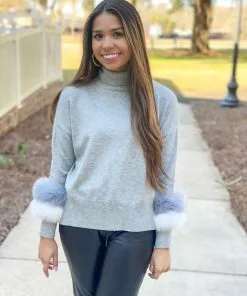 Only Options Knit Sweater W/ Fox (Grey) XS Tops