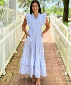 LaRoque Dresses Marlowe Dress (Blue Window Pane)