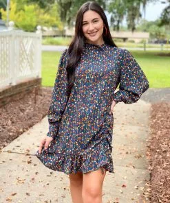 Uncle Frank Cinched And Sassy Dress (Navy) Dresses