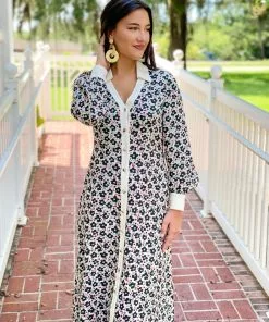 Fresha London Mercedes Dress (Black Petunia) Dresses