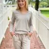 Barefoot Dreams Gifts For Her Luxe Lounge Scrunch Hoodie (Heathered Oatmeal)