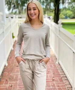 Barefoot Dreams Gifts For Her Luxe Lounge Scrunch Hoodie (Heathered Oatmeal)