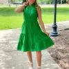 Jade Button Tiered Dress (Green) Dresses 2 Jade Button Tiered Dress (Green) Dresses