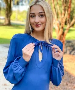 Fresha London Dresses Ozzie Dress (Navy Blue)