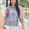 OO Boutique Peasant Blouse (Pink Rose)