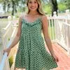 OO Boutique Tiered Sundress (Green Embroidered)