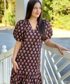 Anna Cate Myers Maxi (Black Print) Dresses