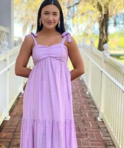 OO Boutique Dresses Bustier Maxi Dress (Lilac)