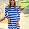 Tyler Boe Alexa Stripe Dress (Blue & Red)