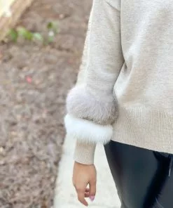 Only Options Tops Knit Sweater W/ Fox (Natural)