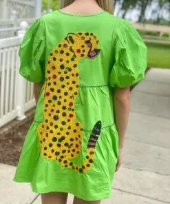 OO Boutique Dresses Sequin Leopard Back Dress