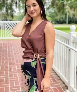 Amanda Uprichard Tandy Top (Truffle) Tops