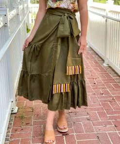 Marie Oliver Tanya Wrap Skirt (Juniper Green)