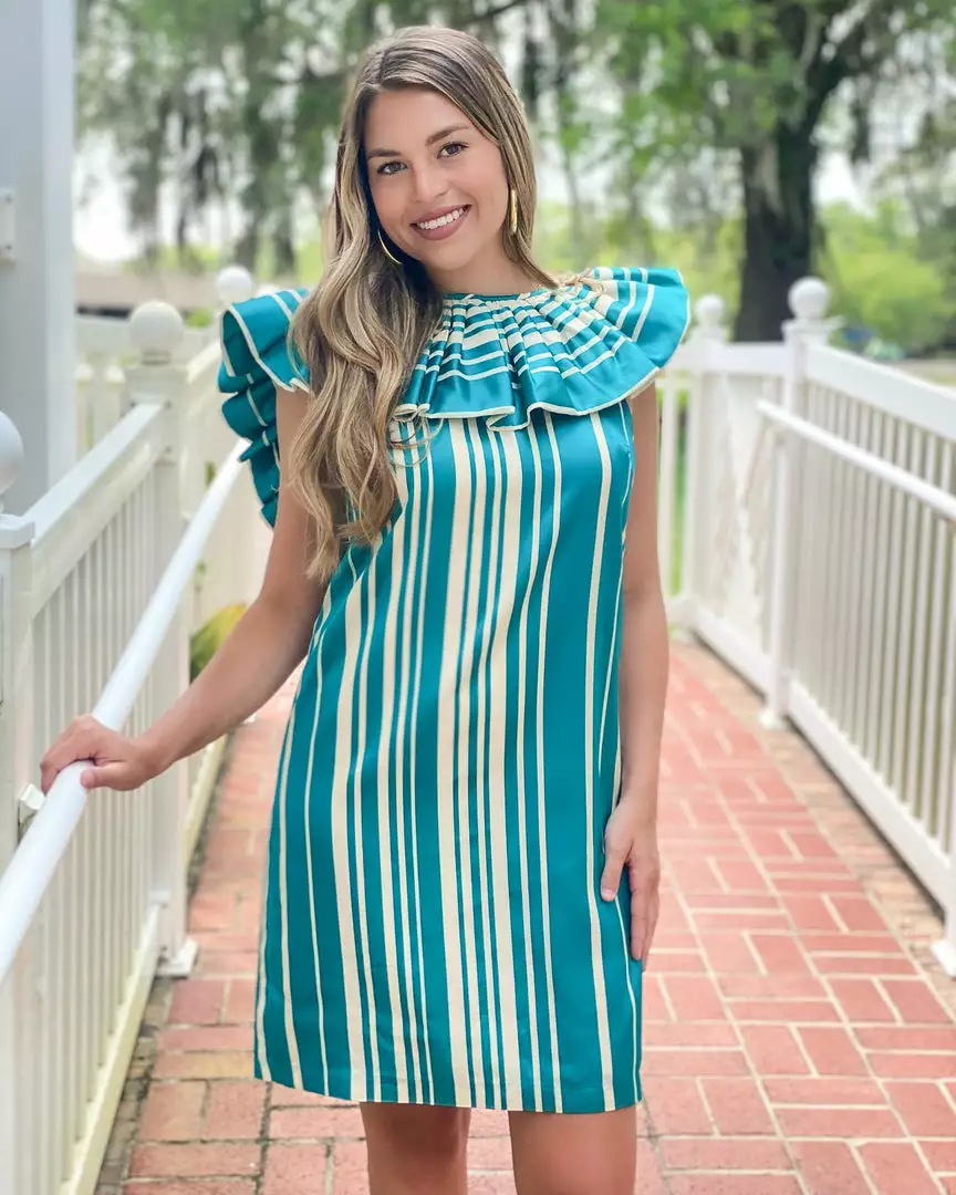 Trina Turk Dresses Happy Dress (Tile Blue) 4 Trina Turk Dresses Happy Dress (Tile Blue)