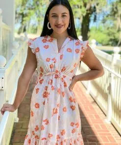 Olivia James The Label Delia Dress (Coral Bloom) 10 Olivia James The Label Delia Dress (Coral Bloom)