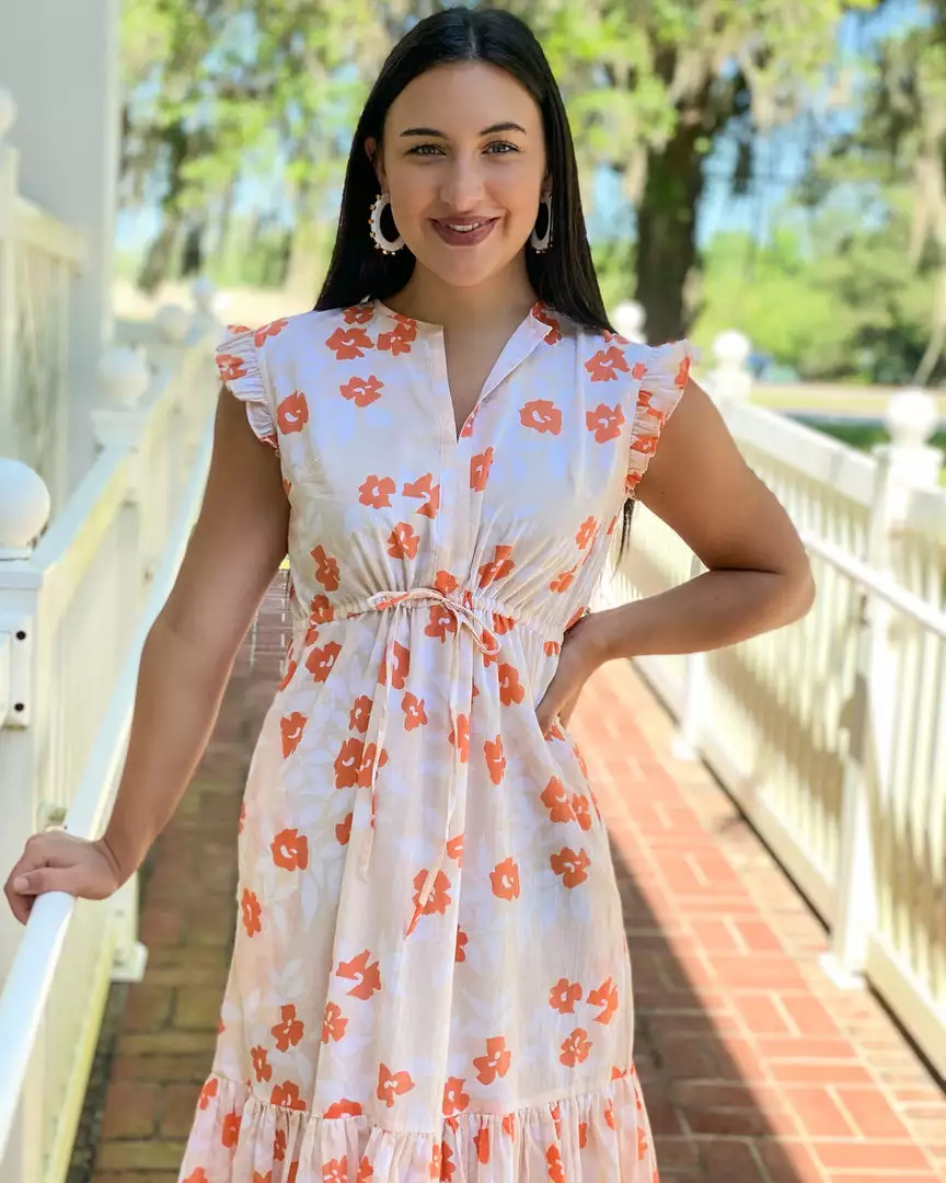 Olivia James The Label Delia Dress (Coral Bloom) 6 Olivia James The Label Delia Dress (Coral Bloom)