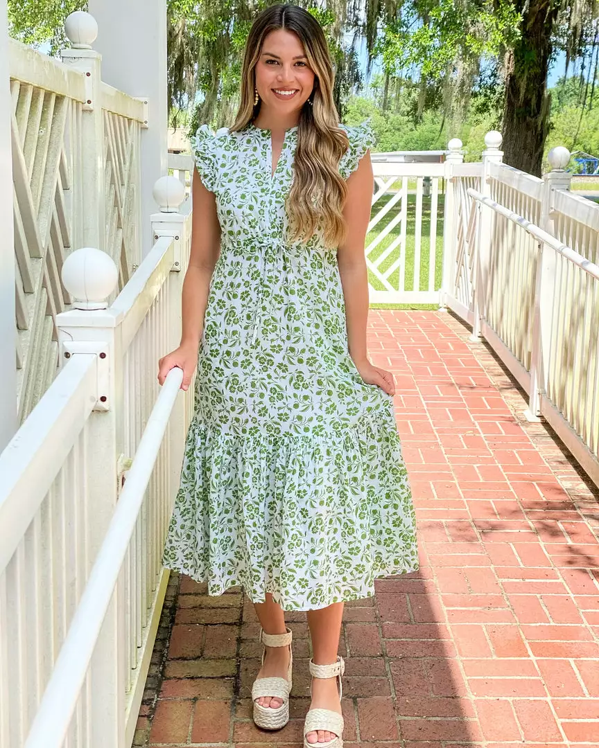 Olivia James The Label Dresses Delia Dress (Picnic Floral Lime) 4 Olivia James The Label Dresses Delia Dress (Picnic Floral Lime)