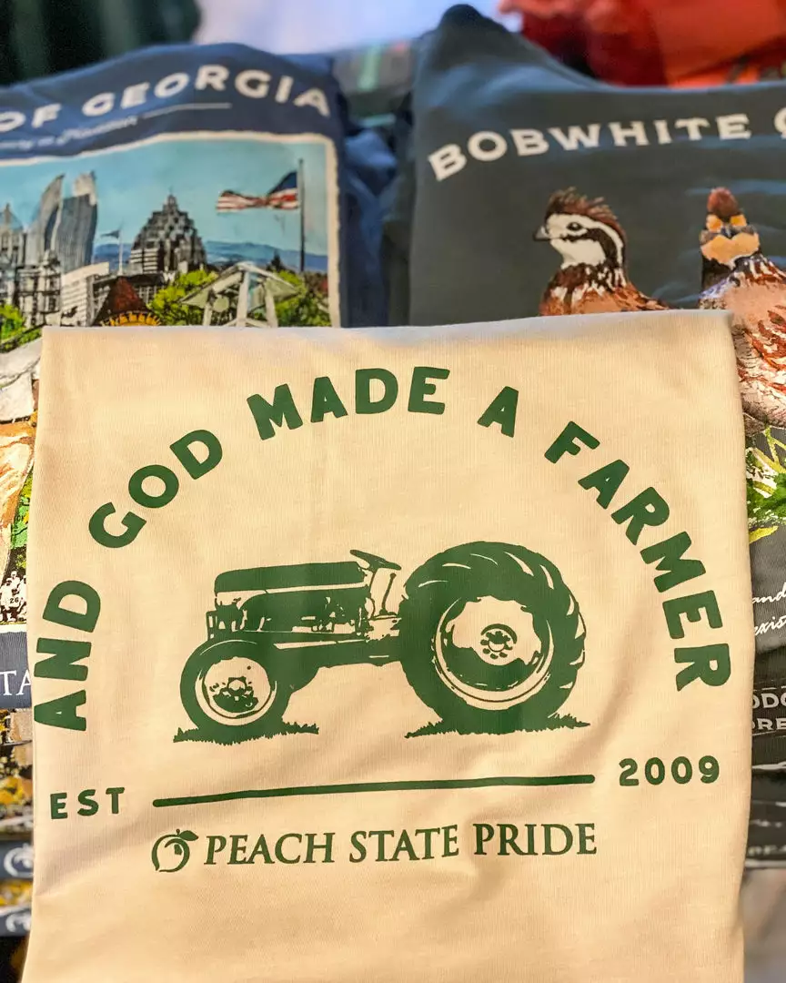Peach State Pride And God Made A Farmer SS Pocket Tee (Oatmeal) Tops 3 Peach State Pride And God Made A Farmer SS Pocket Tee (Oatmeal) Tops