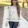 Only Options Tops Knit Sweater W/ Fox (Natural)