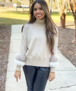 Only Options Tops Knit Sweater W/ Fox (Natural)