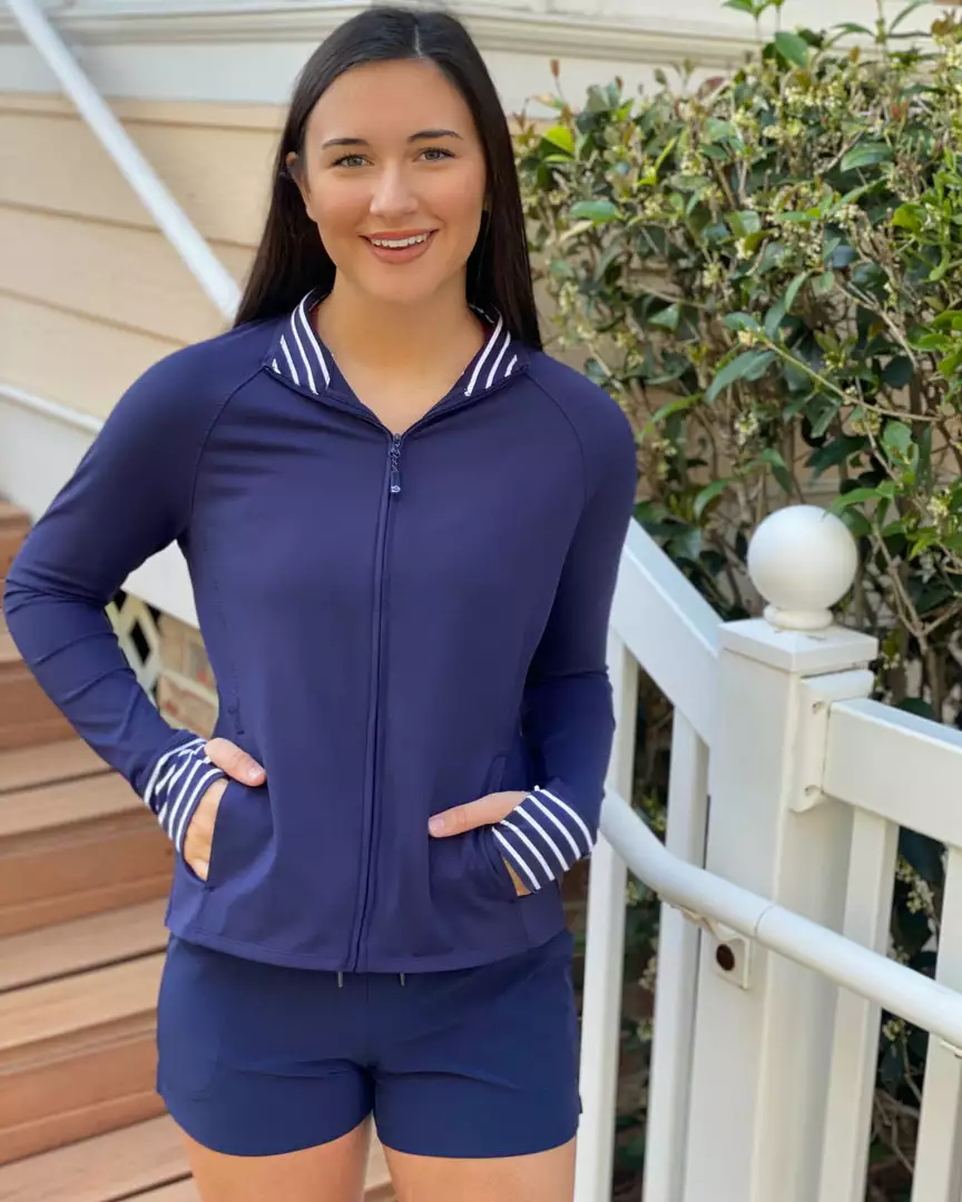 Southern Tide Viviette Performance Full Zip (Nautical Navy) Outerwear 3 Southern Tide Viviette Performance Full Zip (Nautical Navy) Outerwear