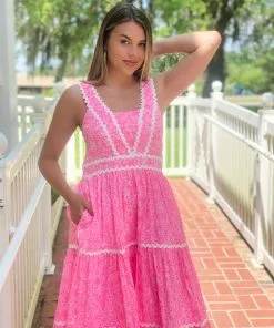 Lilly Pulitzer Dresses Pollie Cotton Midi Dress (Pink Shandy)