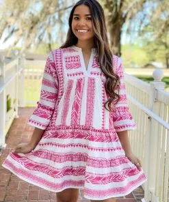THML Tiered Embroidered Dress (PK)