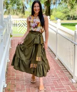 Marie Oliver Tanya Wrap Skirt (Juniper Green)