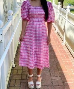 Olivia James The Label Bridget Dress (Country Plaid Pink) Dresses