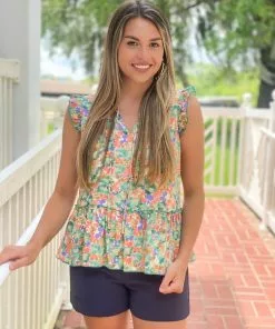 OO Boutique Ruffles Top (Forest Guard) Tops