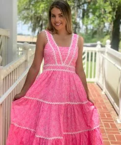 Lilly Pulitzer Dresses Pollie Cotton Midi Dress (Pink Shandy)