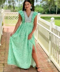 Sheridan French Stacey Dress (Green + White Trees) Dresses