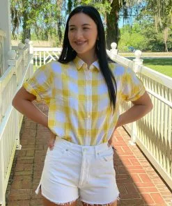 OO Boutique Sol Plaid Button Up (Sun)