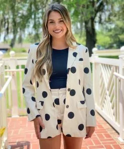 OO Boutique Polka Dot Shorts (Ivory) Bottoms