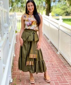 Marie Oliver Tanya Wrap Skirt (Juniper Green)