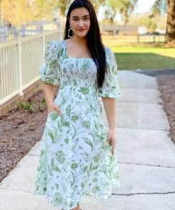 Olivia James The Label Bridget Midi Dress (Toile Leaf) 7 Olivia James The Label Bridget Midi Dress (Toile Leaf)