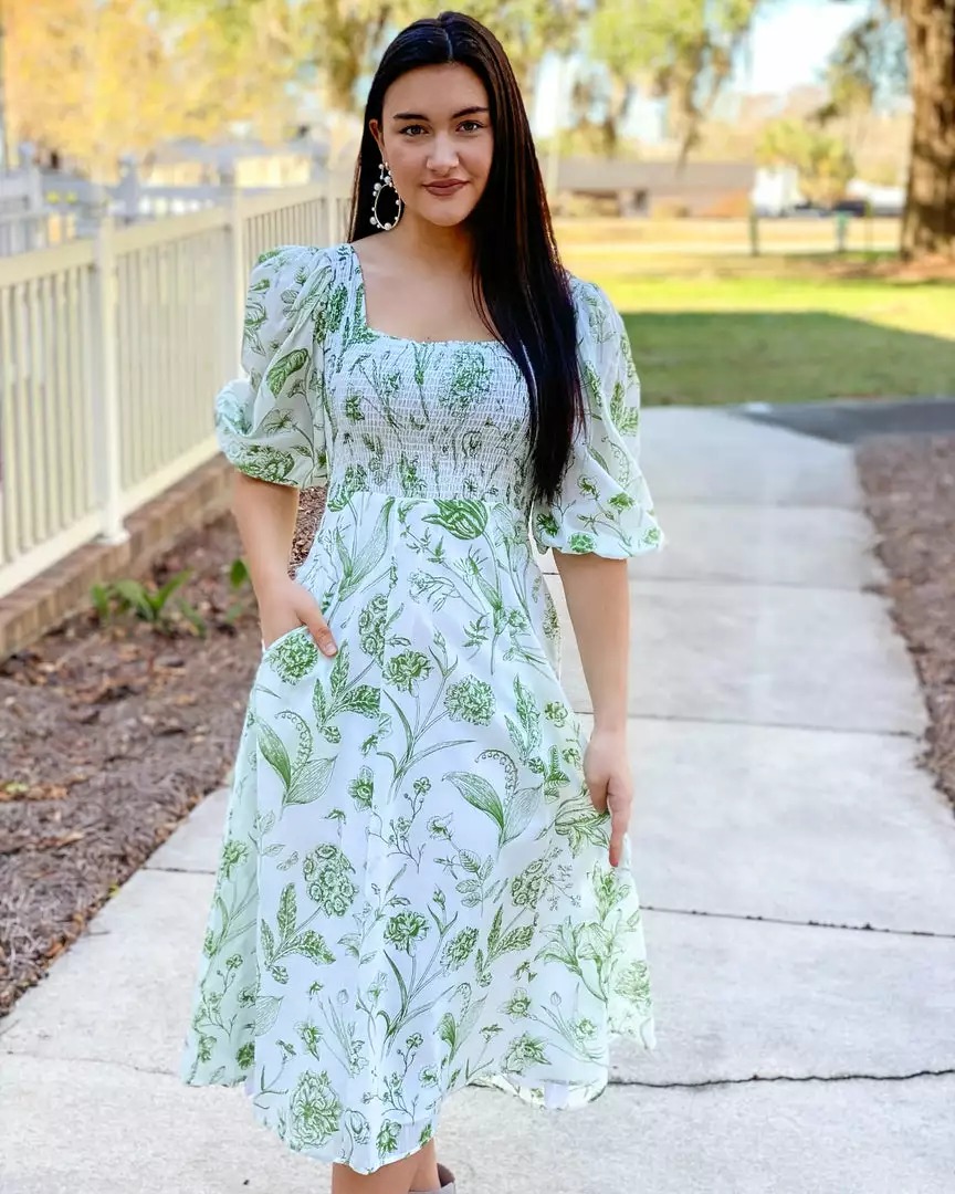 Olivia James The Label Bridget Midi Dress (Toile Leaf) 5 Olivia James The Label Bridget Midi Dress (Toile Leaf)