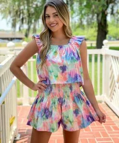 Queen Of Sparkles Bottoms Tie Dye Swing Short