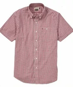 Tom Beckbe Tops Cotton Lawn Shirt (Garnet/Ecru)