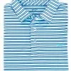 Coastal Cotton Stripe Performance Polo (Blue Honeydew) Tops