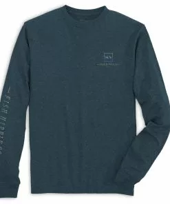 Fish Hippie Tops Token Long Sleeve Tee (Heathered Navy)