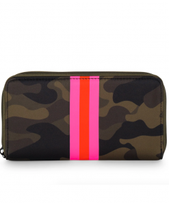 Haute Shore Cash Showoff Wallet (Green Camo/Pink Orange Stripes) Accessories