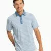 Peter Millar Sapelo Striped Performance Polo (Mist Green) Tops