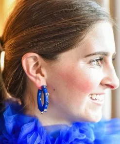 Smith & Co. City Girl Jewel Hoop (Indigo Blue) Large