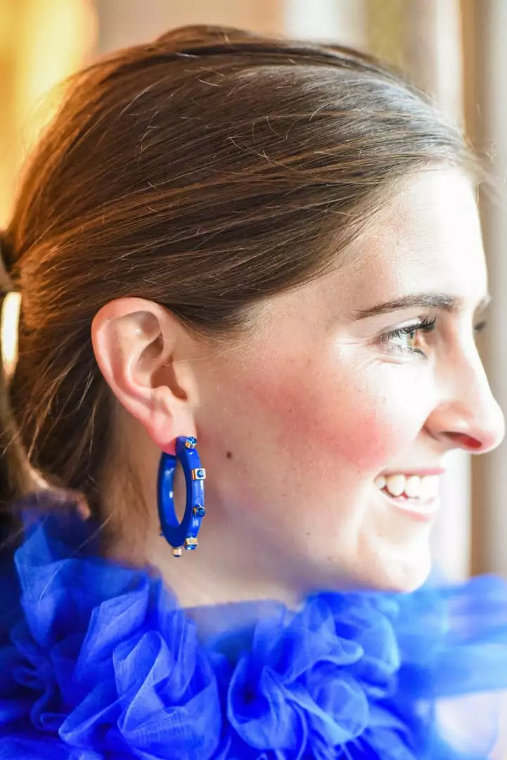 Smith & Co. City Girl Jewel Hoop (Indigo Blue) Large 4 Smith & Co. City Girl Jewel Hoop (Indigo Blue) Large