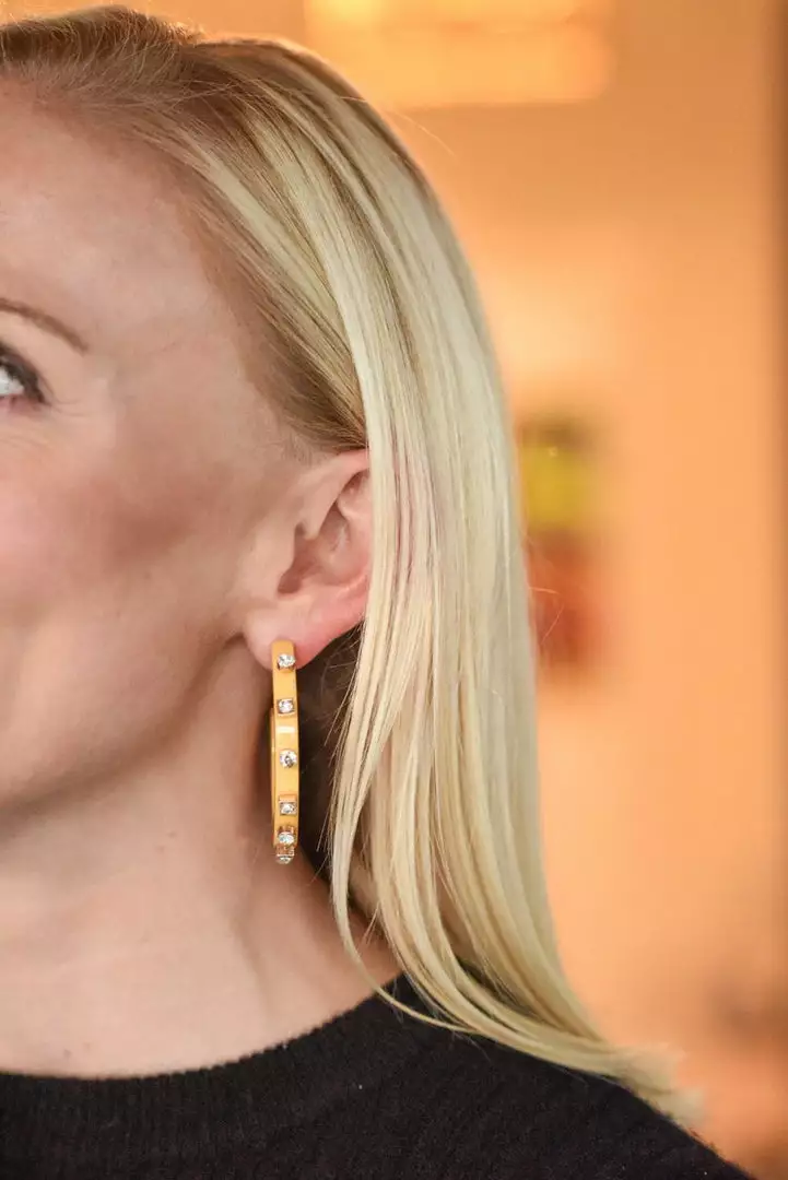 Smith & Co. Jewelry City Girl Jewel Hoop (Saffron) Small 3 Smith & Co. Jewelry City Girl Jewel Hoop (Saffron) Small