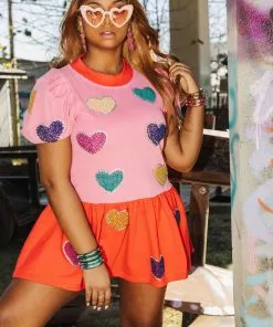 OO Boutique Dresses Pearly Heart Dress