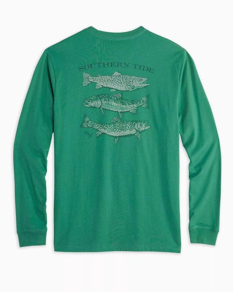 Southern Tide Spotted Trout Tee (Bottle Green) Tops 3 Southern Tide Spotted Trout Tee (Bottle Green) Tops