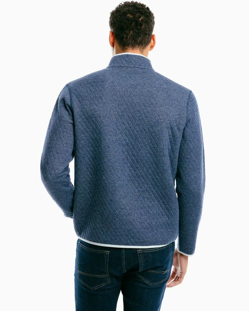 Southern Tide Tiller Heather Quarter Zip (Heather True Navy) 5 Southern Tide Tiller Heather Quarter Zip (Heather True Navy)
